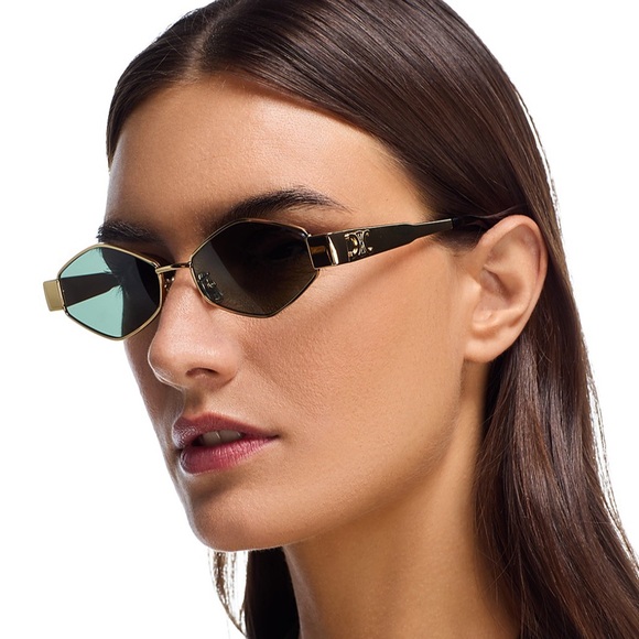 CELINE Metal Triomphe Geometric Sunglasses, 54mm - Picture 3 of 5